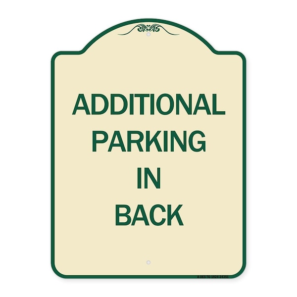 Additional Parking in Back Heavy-Gauge Aluminum Architectural Sign, 24" x 18", TG-1824-24351